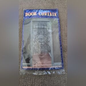 Spooky Cemetery Gate Door Curtain With Skull Halloween Decorations/ Decor